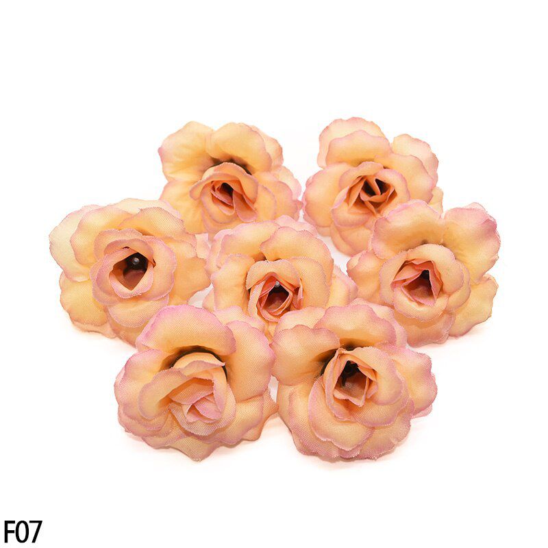 20pcs 5cm Silk Rose Flower Heads Artificial Flowers For Wedding Birthday Party Decoration DIY Crafts Christmas Wreath Supplies