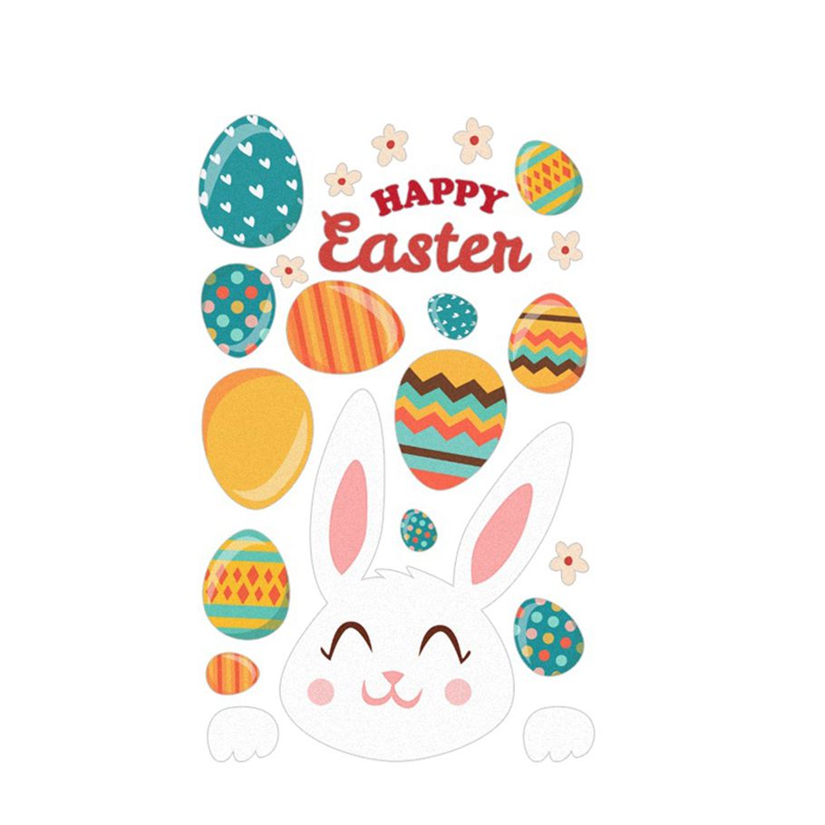 Window Stickers Cartoon Figures Strong-adhesive 33x54cm Easter Mural Decoration For Home