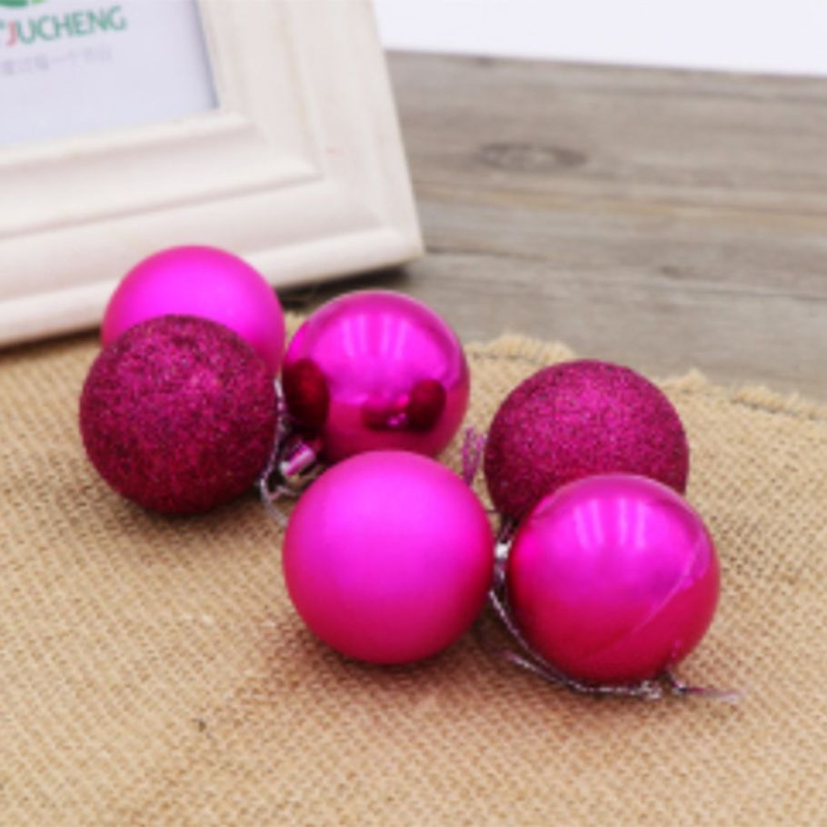 HA 24pcs Christmas Decoration Ball 3cm/4cm/6cm/8cm/10cm Barrel Color Ball