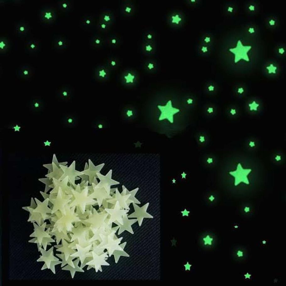 Glow Star in Dark with Glue Dots 15pcs For Wall decor Package