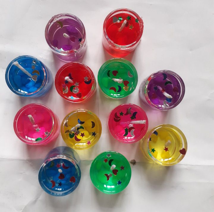 Mini 1 ench size cute Jelly Candles - 12 Pieces for Happy Birthday or Parties or Home Decor - Candle