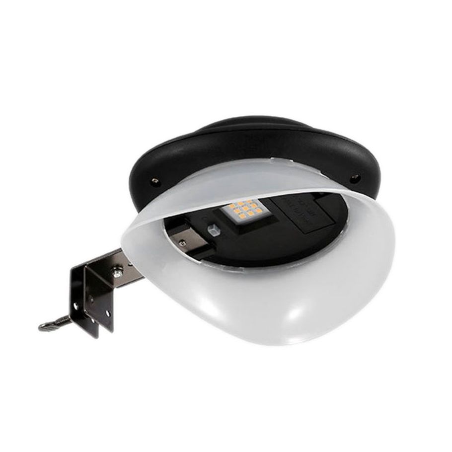 MA 9 LED Light Sensor Solar Wall Lamp Waterproof Outdoor Garden Yard Night Light-black shell & white light