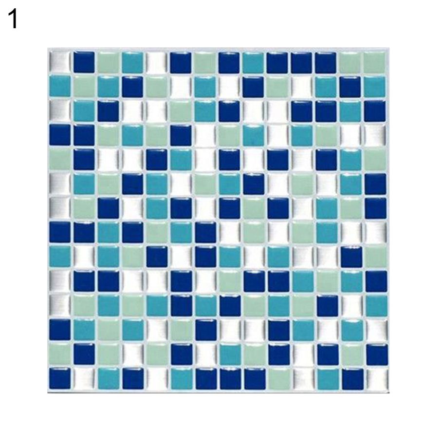 Self Adhesive Color Block Mosaic Backsplash Kitchen Bathroom Decal Wall Sticker