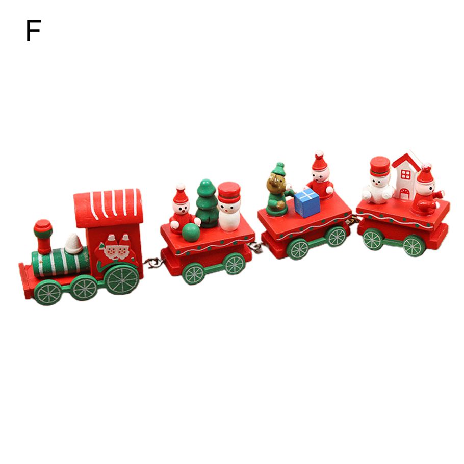 Wooden Christmas Train Universal Decorative Visual Effect Christmas Decoration Small Train for Living Room