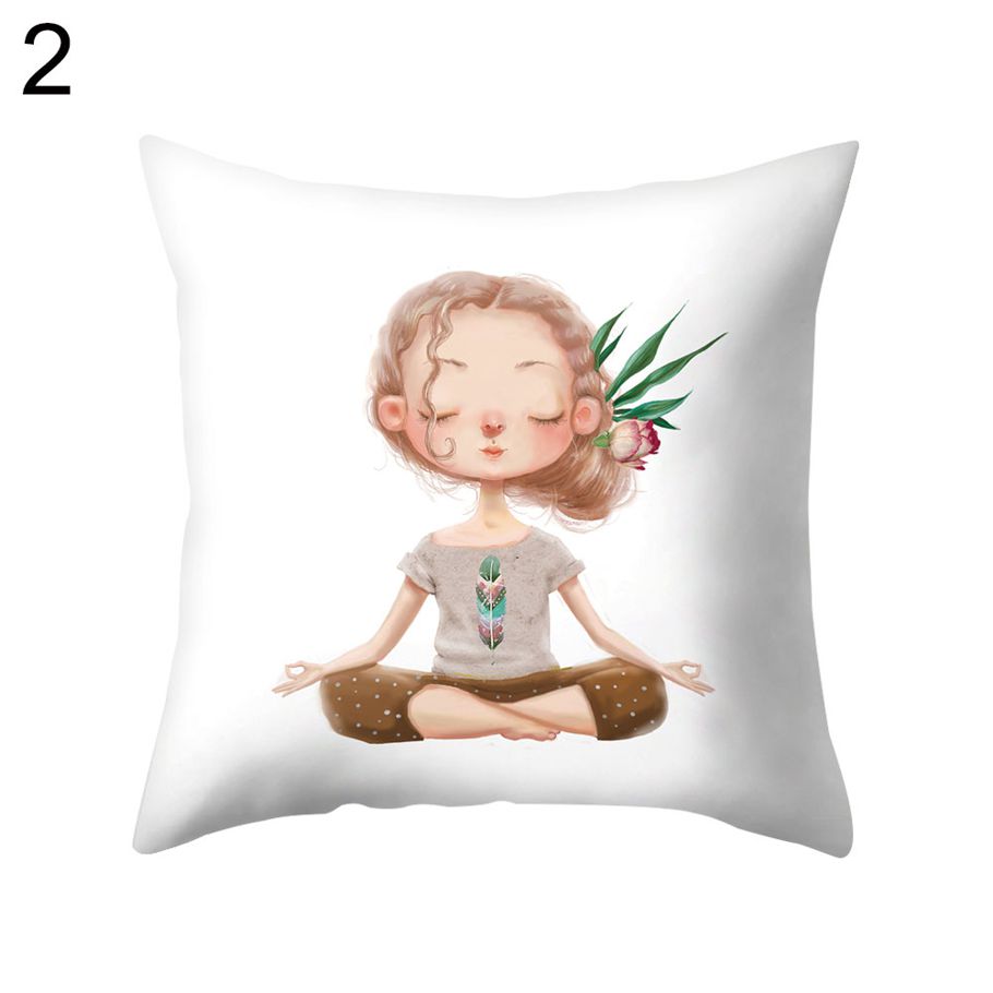 Meditation Girl Square Throw low Protector Case Cushion Cover Bedding Article