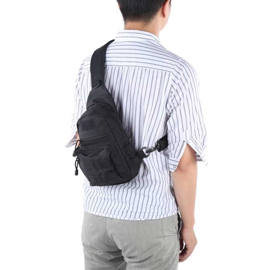 Shoulder Bag 800D Oxford Cloth Sling Chest Durable 12.2x7.9x4.3in for Outdoor Cycling