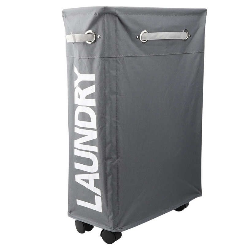 Foldable Laundry Basket Waterproof Dirty Clothes Organizer Storage Bag with Wheels