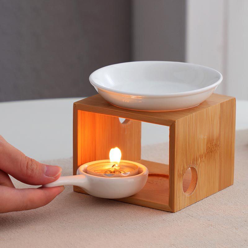 Aromatic Stove Candle Heater Censer / Home Decoration Natural Bamboo Incense Burner Aroma Burner Crafts Night Light Lamp