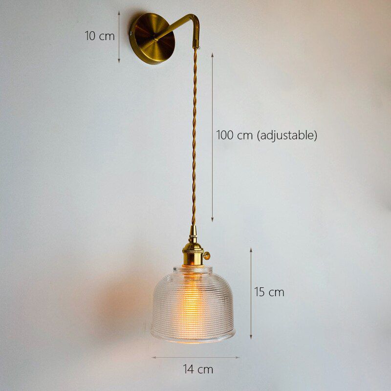 Noridc Hang Bedside Lamp Wall Lamp Home Bedroom Decoration Reading Mounted Modern Adjustable Led Sconce Wall Lights Glass
