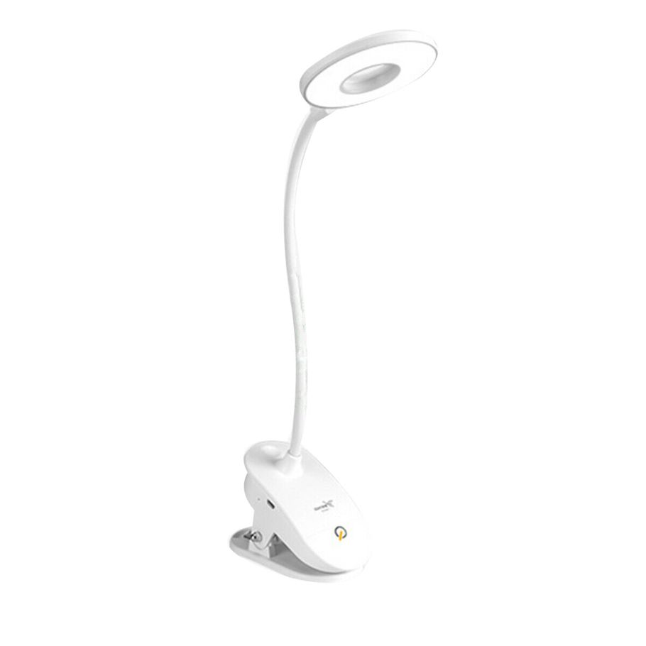 Led Reading Light Clip-On Clamp Bed Table Desk Lamp Contact Sensor Rechargeable