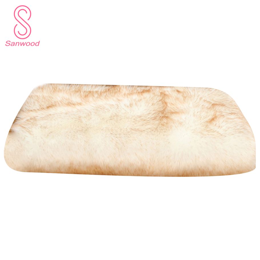Exquisite Workmanship Doormat Wide Application Polyester Faux Fur Sheepskin Simple Area Rug for Home