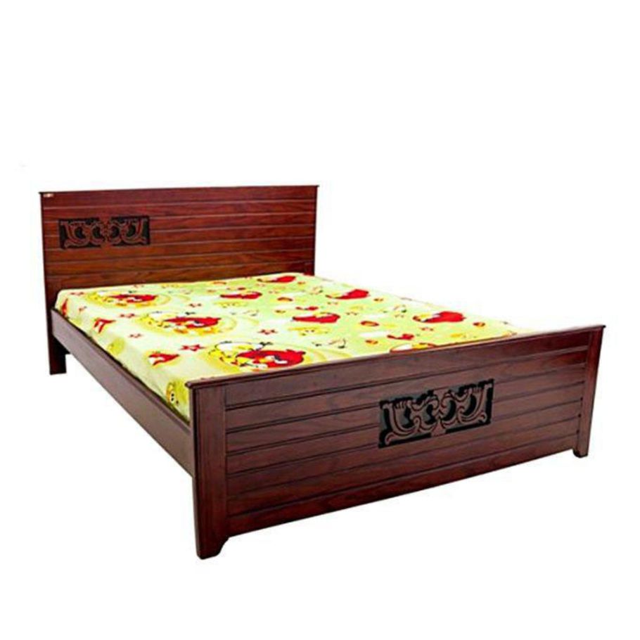 Canadian Oak Veneer Wood Bed - Lacquer Polish