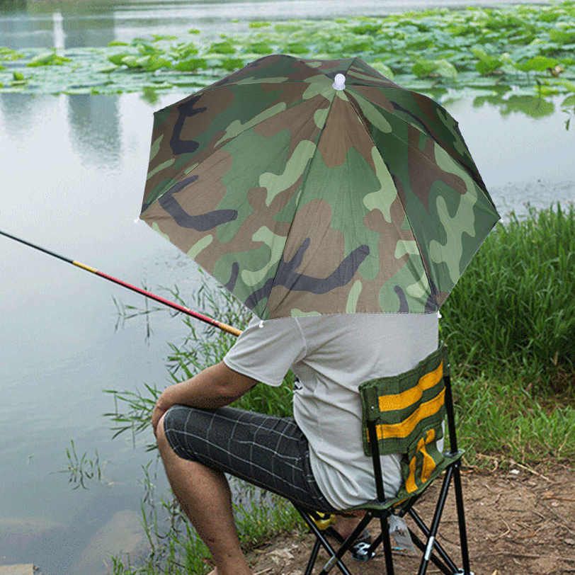 Foldable Umbrella Hat Fishing Sun for Outdoor Activity Hiking Headwear