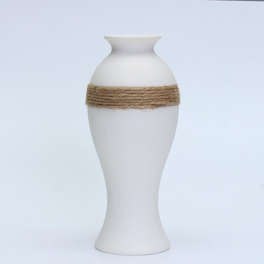 Modern White Porcelain Art Vase European Simple Ceramic Flower Vase Home Decor