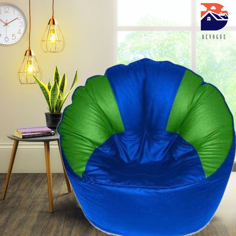 Devogue XXL Chair Bean Bag Cover (Without Beans)  (Blue, Green)