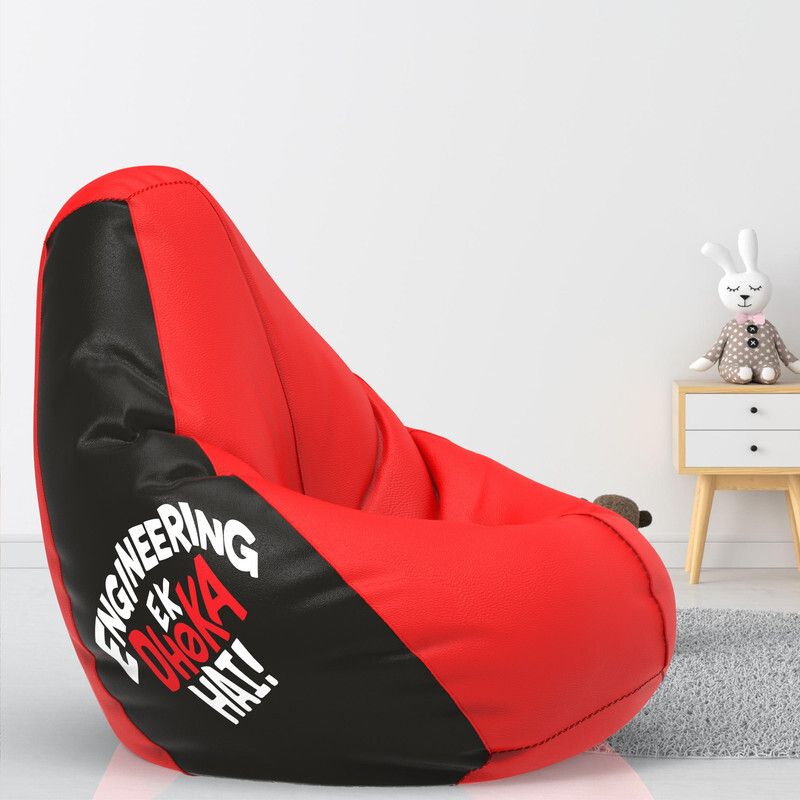 ComfyBean XL Engineering Dhokha Hai Teardrop Bean Bag With Bean Filling  (Multicolor)