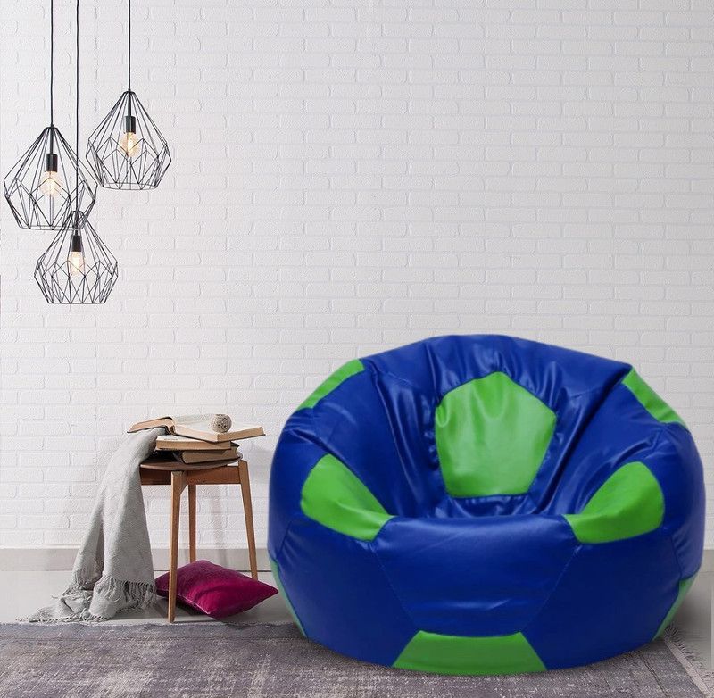 HEIMDEKOR Large Chair Bean Bag Cover (Without Beans)  (Blue, Green)
