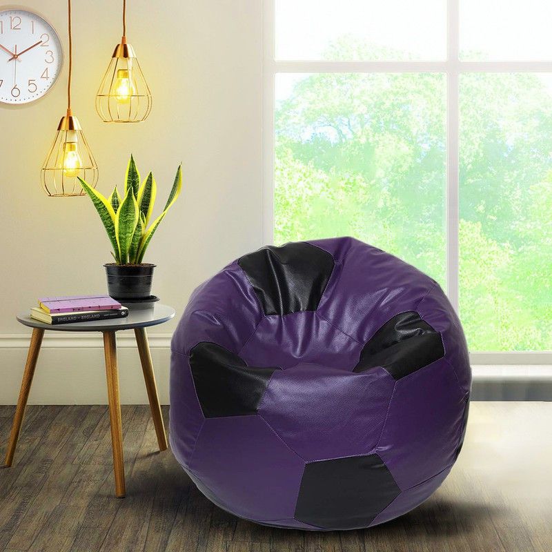 Devogue XL Chair Bean Bag Cover (Without Beans)  (Purple, Black)