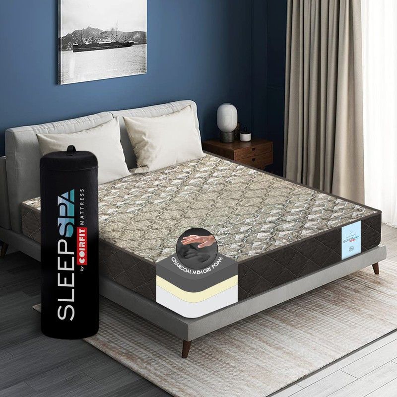 SLEEP SPA Ebon 3-Zone Bamboo Charcoal with HerbFRESH��TECHNOLOGY 6 inch Single Memory Foam Mattress  (L x W: 72 inch x 30 inch)