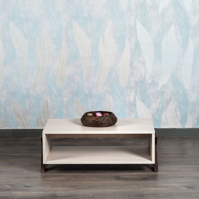 Akshni Cross Engineered Wood Coffee Table  (Finish Color - Oak, Knock Down)
