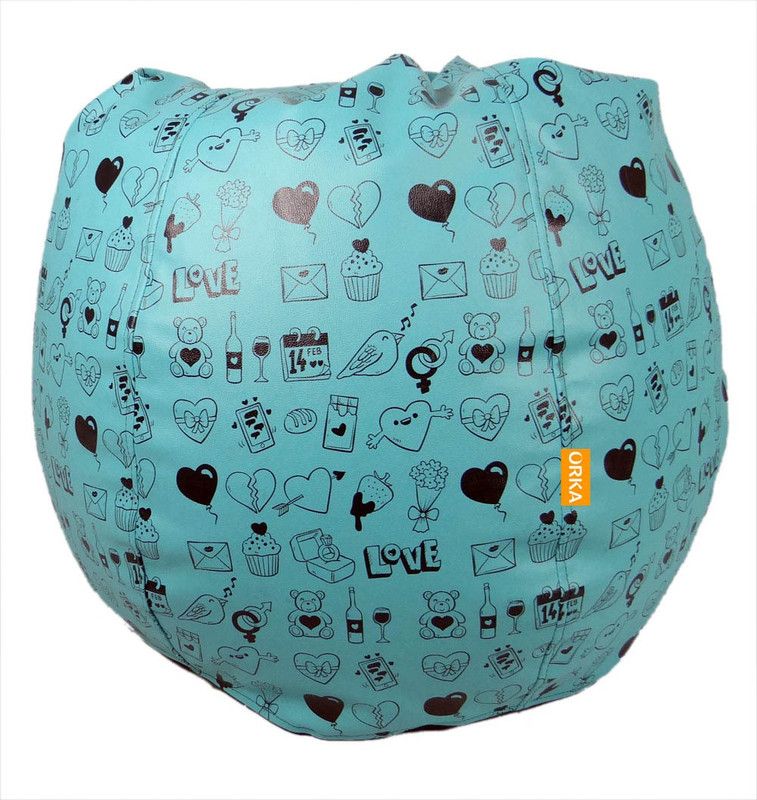 ORKA XXXL Classic Teardrop Bean Bag With Bean Filling  (Blue, Black)