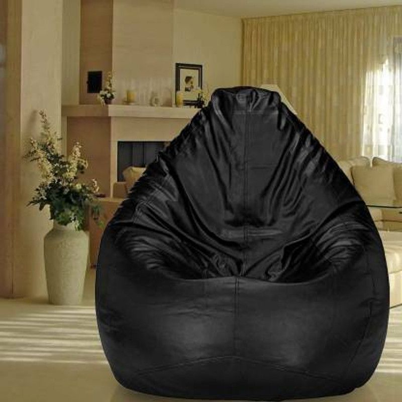 SHIRA 24 4XL Tear Drop Bean Bag Cover (Without Beans)  (Black)