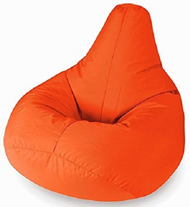 YUKI Medium Tear Drop Bean Bag Cover (Without Beans)  (Orange)