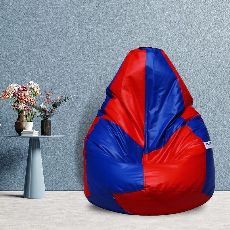 SHIRA 24 XL ( Filled ) Teardrop Bean Bag With Bean Filling  (Blue, Red)
