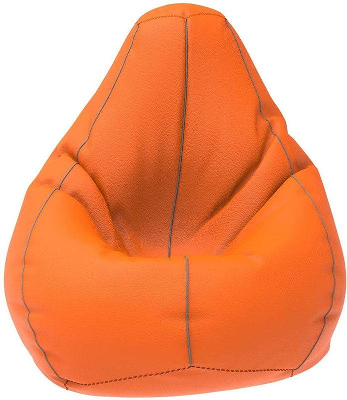 PetUnited Large Teardrop Bean Bag With Bean Filling  (Orange, Grey)