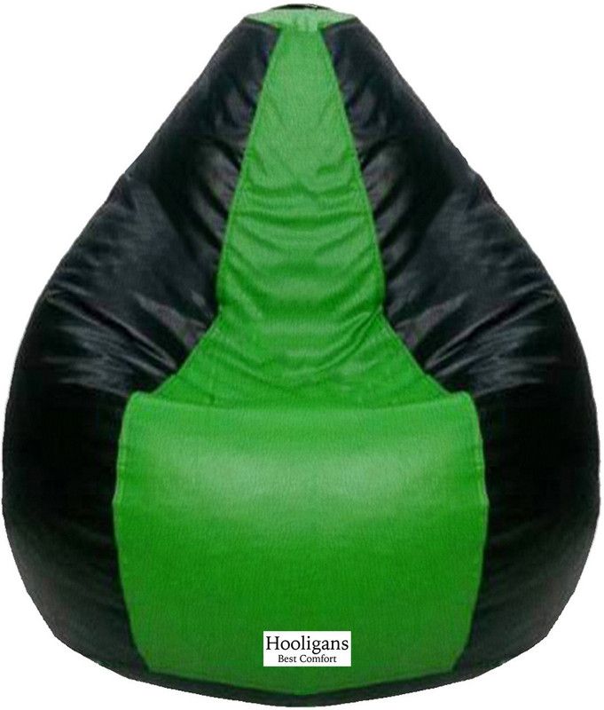 HOOLIGANS XXXL Tear Drop Bean Bag Cover (Without Beans)  (Blue, Black)