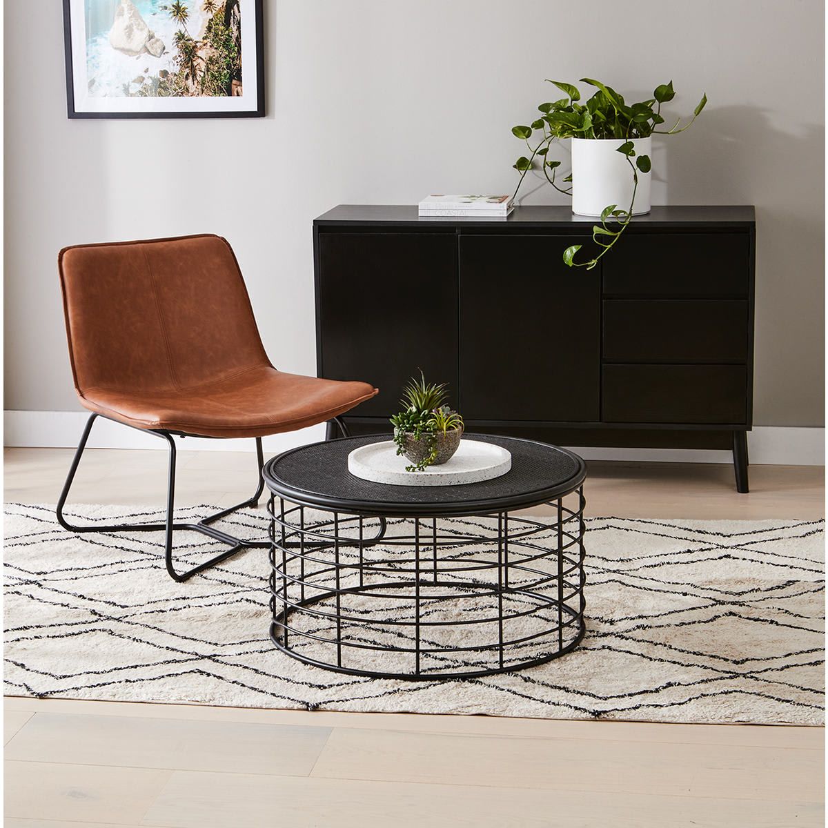 Woven Black Coffee Table