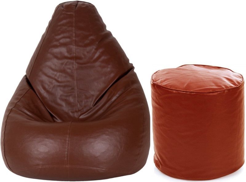 MADAAR HOMEZ XL Tear Drop Bean Bag Cover (Without Beans)  (Tan)