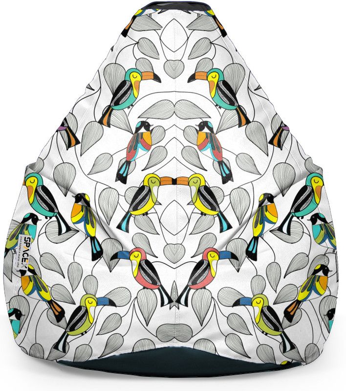 SPACEX XL Kidzy Digital Printed Bean Bag for Kids Teardrop Bean Bag With Bean Filling  (Multicolor)