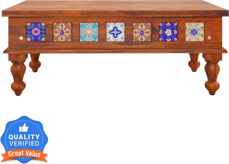 THE ATTIC Sheesham Solid Wood Coffee Table  (Finish Color - Honey, Pre-assembled)
