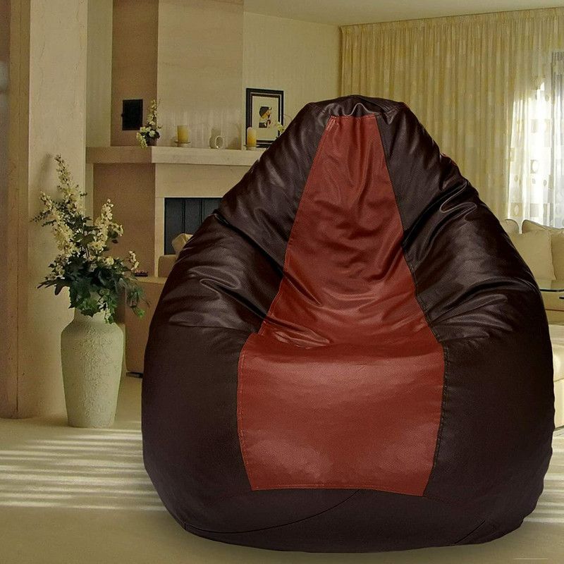 SHIRA 24 XXXL (Filled ) Teardrop Bean Bag With Bean Filling  (Brown, Tan)