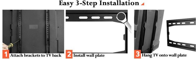 UniAart Wall Mounted TV Bracket Tilt Flat LED LCD Plasma Screens 13"- 42" Fixed TV Mount