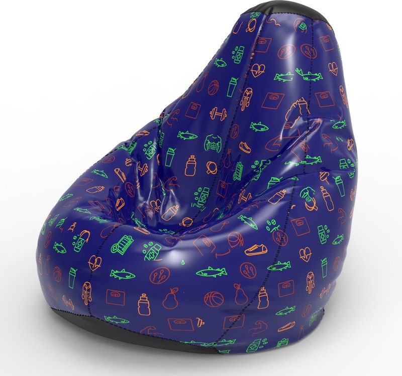 ComfyBean XL GYM - F Teardrop Bean Bag With Bean Filling  (Blue)