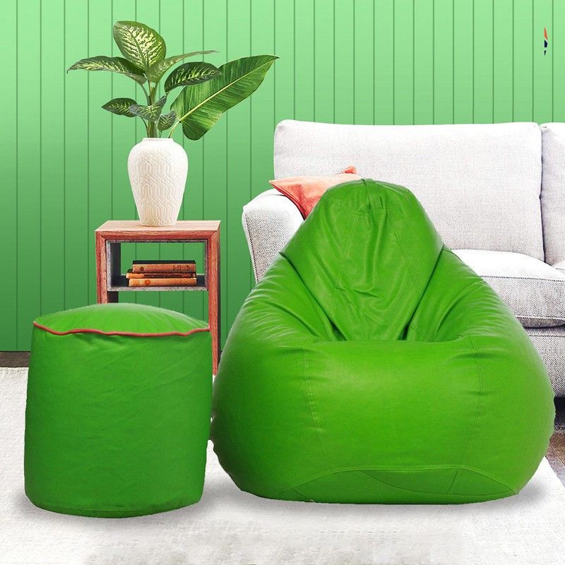 Devogue XXL Tear Drop Bean Bag Cover (Without Beans)  (Green)