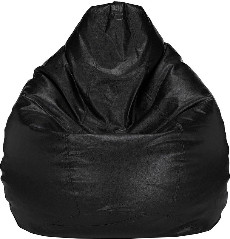 CaddyFull XL Teardrop Bean Bag With Bean Filling  (Black)
