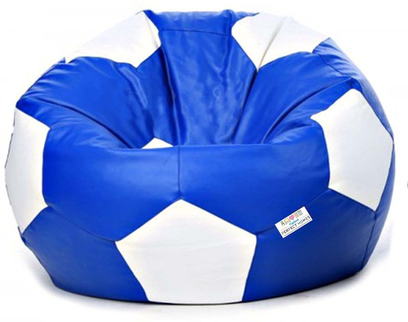 Flipkart Perfect Homes Studio Jumbo Tear Drop Bean Bag Cover (Without Beans)  (Blue, White)