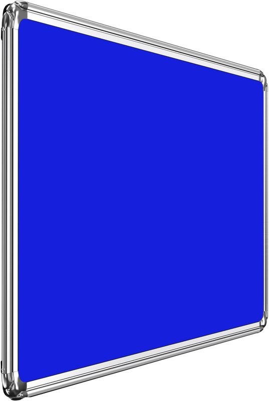 NECHAMS Prima Heavy-Duty Aluminium Framed Blue Fabric - Large Notice Board  (45 cm 60 cm)