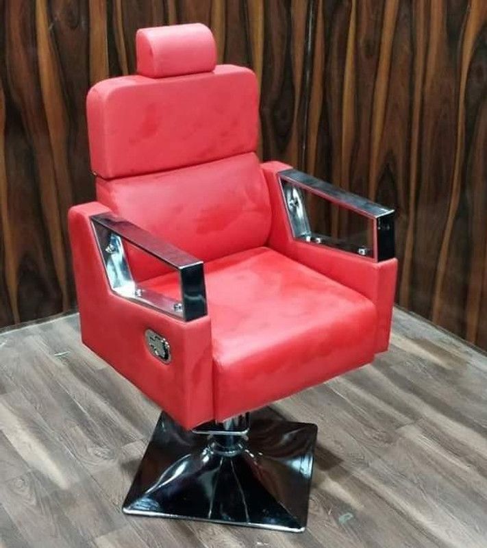 RNinteriors Glexy chai with hydrolic and push back Styling Chair  (Red)