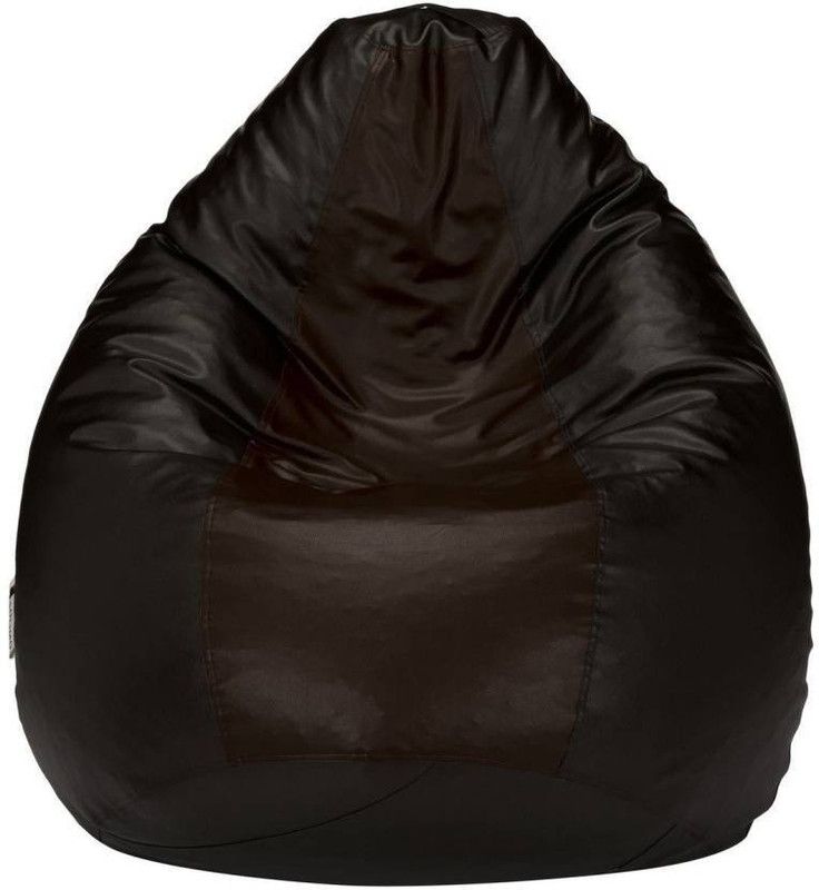 RKBeanbag XXXL Tear Drop Bean Bag Cover (Without Beans)  (Brown, Black)