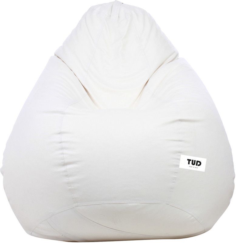 TUD XL Tear Drop Bean Bag Cover (Without Beans)  (White)