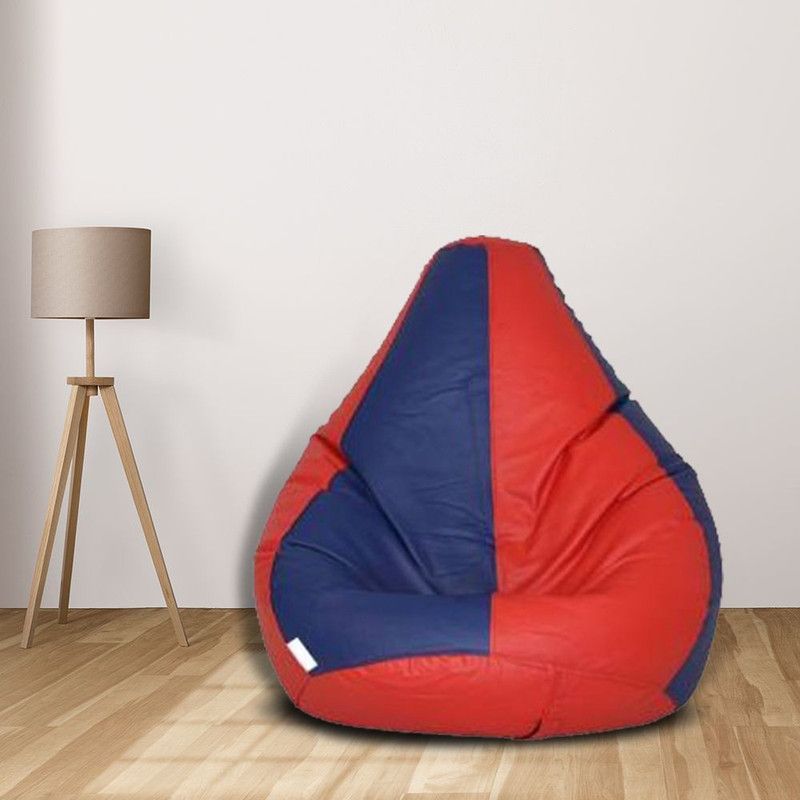 Flipkart Perfect Homes Studio XXL Tear Drop Bean Bag Cover (Without Beans)  (Black, Blue)
