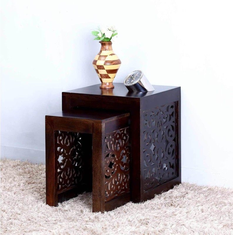Vintej Home Sheesham Wood Solid Wood Nesting Table  (Finish Color - Walnut, Set of - 2, Pre-assembled)