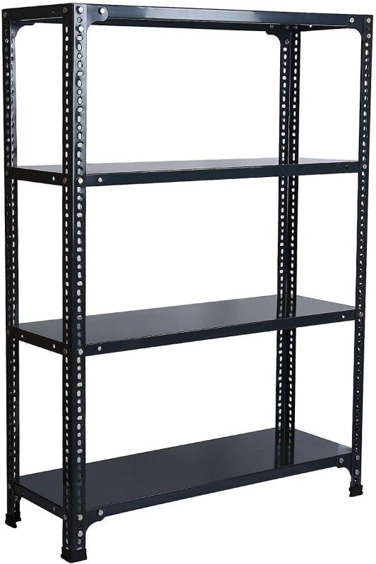 Spacious Slotted Angle CRC Sheet 4 Shelves Multipurpose Storage Rack Dimension 24
