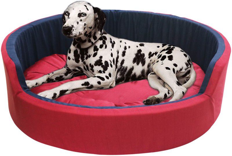 Hiputee Soft Cotton Fabric Special For Summer Dog Cat Bed-Reversible Detachable Cushion L Pet Bed  (Red, Blue)