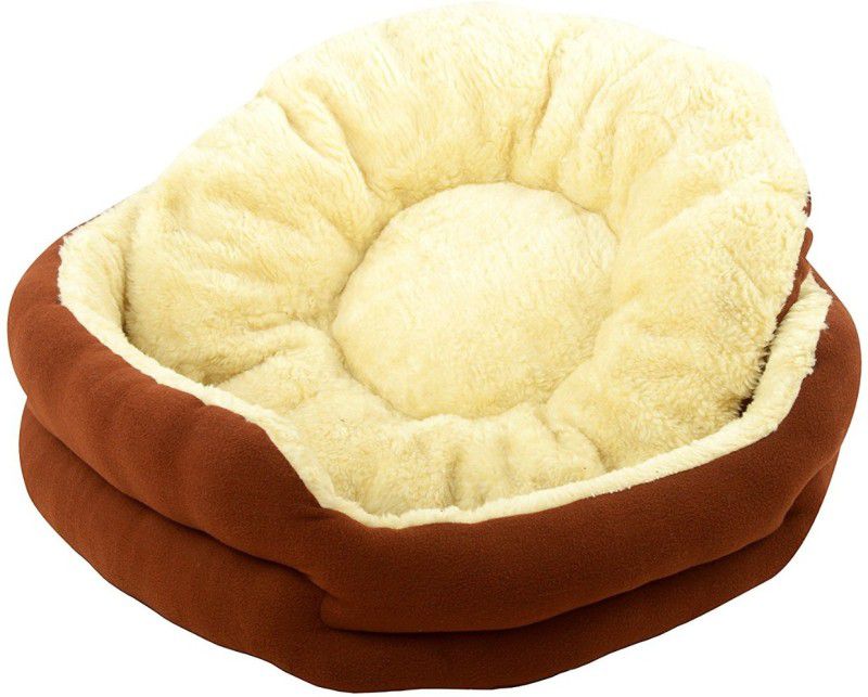 Petmart SUPER SOFT BED FOR DOG AND CAT REVERSIBLE SMALL SIZE BEIGE S Pet Bed  (BEIGE)