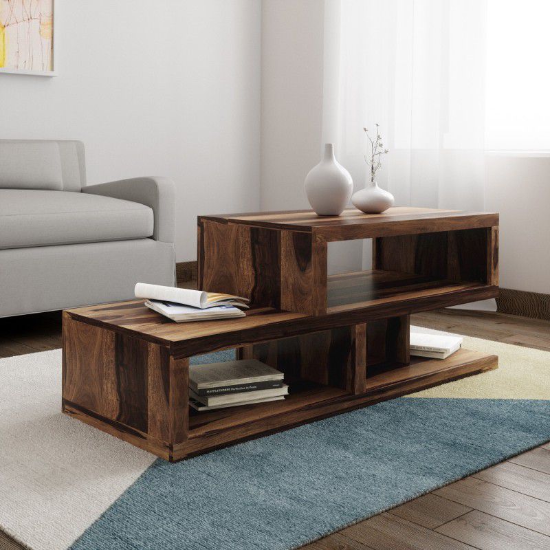 Vintej Home Sheesham Wood Solid Wood Coffee Table  (Finish Color - WALNUT, Pre-assembled)
